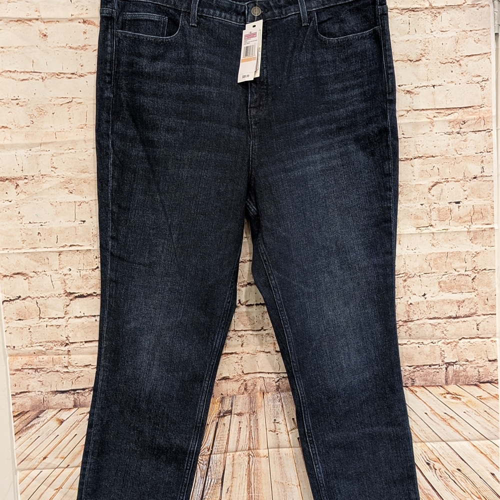 🎉 SALE 🎉 NWT Vineyard Vines Straight High Rise Crop Women's Dark Blue Jeans - Picture 12 of 15
